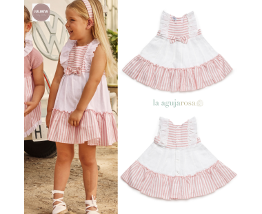 VESTIDO 2 VOLANTES RAYADO LAZO DE LA COLECCIÓN LIMONADA...