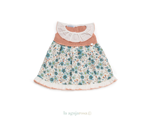 VESTIDO CUERPO DE PUNTO FLORES DE LA COLECCIÓN VAINILLA DE JULIANA