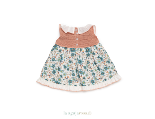 VESTIDO CUERPO DE PUNTO FLORES DE LA COLECCIÓN VAINILLA DE JULIANA