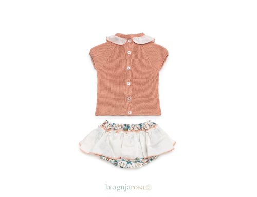 CONJUNTO BRAGA VOLANTE FLORES DE LA COLECCIÓN VAINILLA DE JULIANA