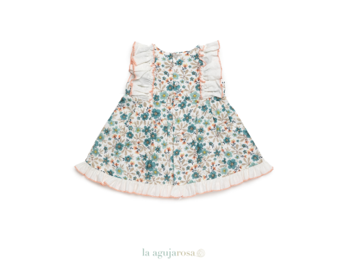 VESTIDO CORTADO A LA CINTURA FLORES DE LA COLECCIÓN VAINILLA DE JULIANA