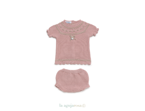 CONJUNTO BRAGA PUNTO CANESÚ MOTAS DE LA COLECCIÓN MIEL DE JULIANA