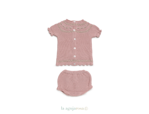 CONJUNTO BRAGA PUNTO CANESÚ MOTAS DE LA COLECCIÓN MIEL DE JULIANA