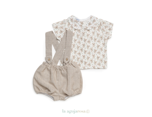 PETO TELA LINO CON CAMISA DE KOLAS DE LA COLECCIÓN MIEL DE JULIANA