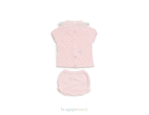 CONJUNTO BRAGA PUNTO TODO CALADO PUNTILLA DE LA COLECCIÓN CARAMELO DE JULIANA