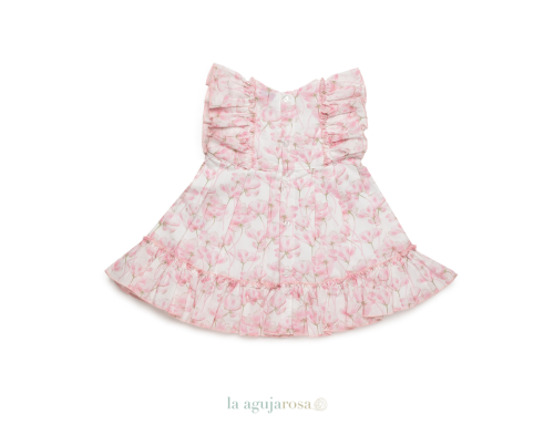 VESTIDO CORTADO CINTURA FLORES DE LA COLECCIÓN CARAMELO DE JULIANA