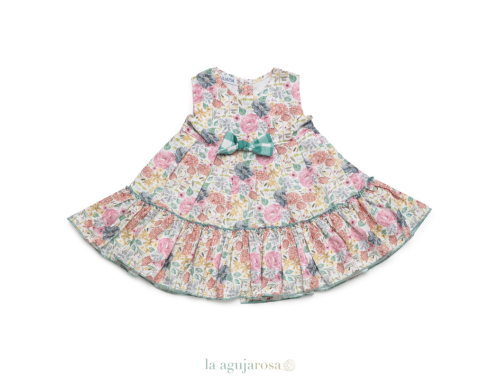 VESTIDO 2 VOLANTES CUADROS FLORES DE LA COLECCIÓNAZÚCAR DE JULIANA