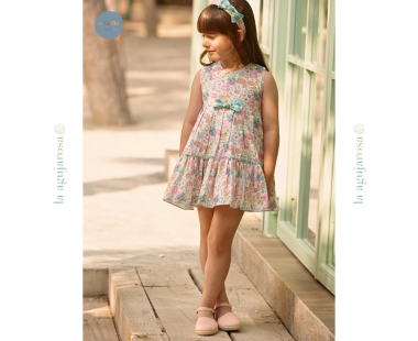 VESTIDO 2 VOLANTES CUADROS FLORES DE LA COLECCIÓNAZÚCAR...