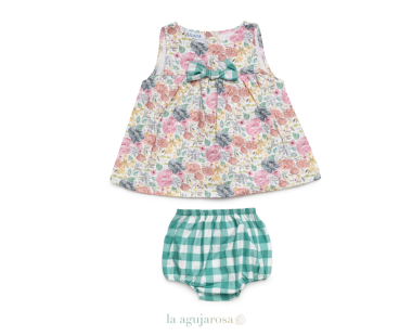 JESUSITO CON BRAGA EN TELA DE CUADROS Y FLORES DE LA... 2