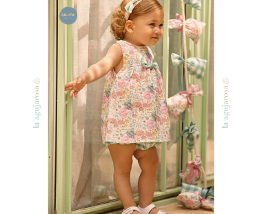 JESUSITO CON BRAGA EN TELA DE CUADROS Y FLORES DE LA...