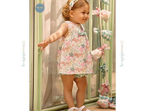 JESUSITO CON BRAGA EN TELA DE CUADROS Y FLORES DE LA COLECCIÓN AZÚCAR DE JULIANA