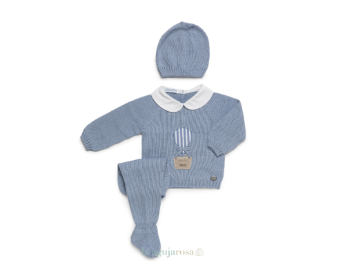 CONJUNTO 3 P BORDADO GLOBO DE LA COLECCIÓN MELOCOTÓN DE JULIANA