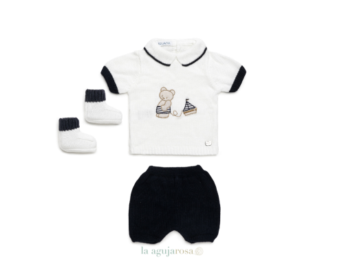 CONJUNTO PANTALÓN BORDADO OSO CON BOTAS DE LA COLECCIÓN PIÑÓN DE JULIANA