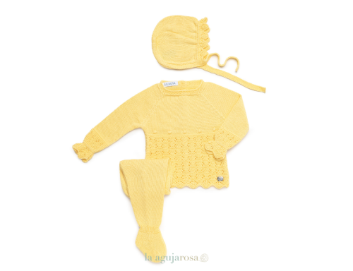 CONJUNTO 3P EMPIECE CALADO BODOQUES DE LA COLECCIÓN LIMÓN DE JULIANA