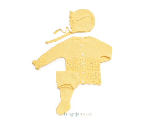 CONJUNTO 3P EMPIECE CALADO BODOQUES DE LA COLECCIÓN LIMÓN DE JULIANA