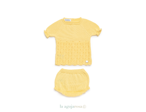 CONJUNTO BRAGA PUNTO CALADO BODOQUES DE LA COLECCIÓN LIMÓN DE JULIANA