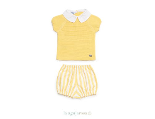 CONJUNTO PANTALÓN TELA RAYADA DE LA COLECCIÓN LIMÓN DE JULIANA