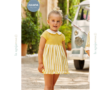 VESTIDO CUERPO DE PUNTO RAYADO DE LA COLECCIÓN LIMÓN DE...