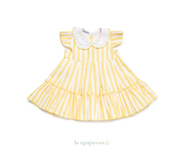 VESTIDO 2 VOLANTES RAYADO DE LA COLECCIÓN LIMÓN DE JULIANA