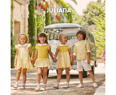 VESTIDO 2 VOLANTES RAYADO DE LA COLECCIÓN LIMÓN DE JULIANA 2