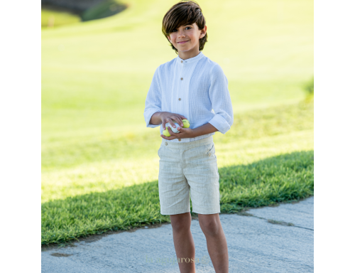 TRAJE NIÑO PANTALÓN BERMUDA DE CEREMONIA DE LA FAMILIA CERÁMICA DE YOEDU