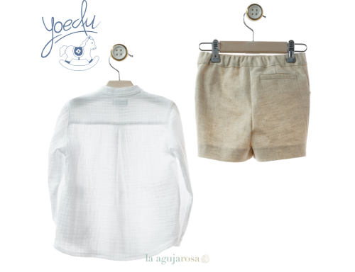 TRAJE NIÑO PANTALÓN BERMUDA DE CEREMONIA DE LA FAMILIA CERÁMICA DE YOEDU