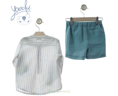 TRAJE DE NIÑO PANTALÓN BERMUDA DE LA FAMILIA AZULEJO DE... 2