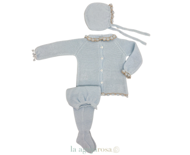 CONJUNTO 3P CANESÚ MOTAS EN CELESTE DE LA COLECCIÓN MIEL... 2