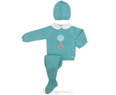 CONJUNTO 3 P BORDADO GLOBO DE LA COLECCIÓN MELOCOTÓN EN...