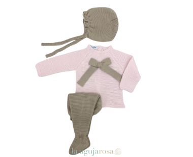 CONJUNTO 3P RECOGIDAS ROA/BEIGE LAZO DE LA COLECCIÓN...