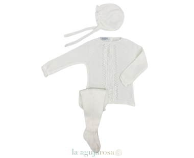 CONJUNTO 3P TACHÓN ARANES CALADOS BLANCO DE LA COLECCIÓN...