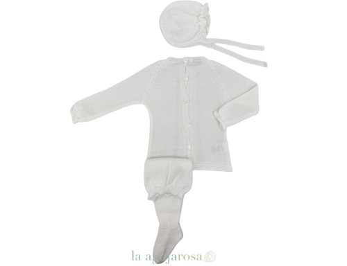 CONJUNTO 3P TACHÓN ARANES CALADOS BLANCO DE LA COLECCIÓN KIWI DE JULIANA