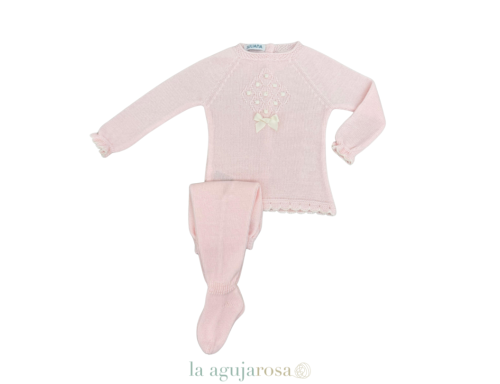 CONJUNTO 2P ROMBOS BODOQUES EN ROSA/CRUDO DE LA COLECCIÓN KIWI DE JULIANA