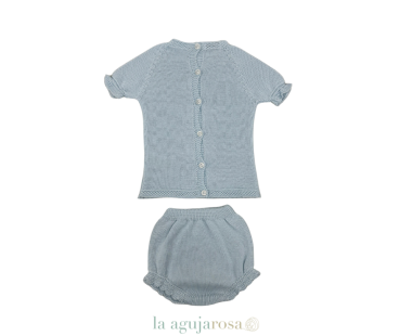 CONJUNTO BRAGA PUNTOS TACHÓN CALADOS CELESTE DE LA... 2