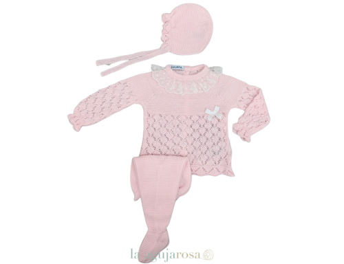 CONJUNTO 3P LIN ROMBOS ROSA DE LA COLECCIÓN CANELA DE JULIANA