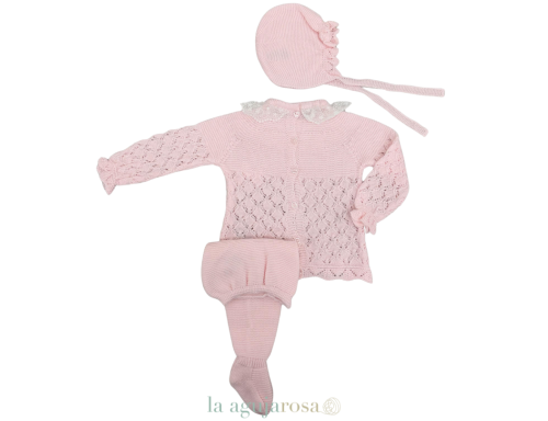 CONJUNTO 3P LIN ROMBOS ROSA DE LA COLECCIÓN CANELA DE JULIANA