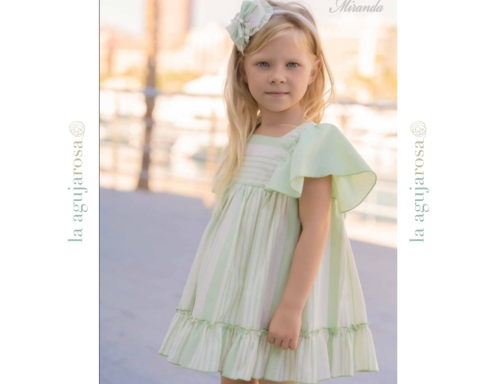 VESTIDO RAYAS VERDES CON LAZO DE MIRANDA