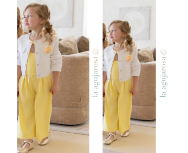 MONO NIÑA AMARILLO CON LAZO EN LA ESPALDA DE MIRANDA