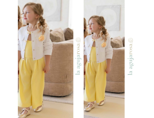 MONO NIÑA AMARILLO CON LAZO EN LA ESPALDA DE MIRANDA