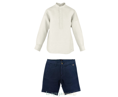 CONJUNTO NIÑO CAMISA Y PANTALÓN CORTO MARINO DE MIRANDA