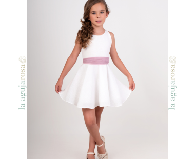 VESTIDO DE TIRANTES NIÑA NEKENIA ORQUÍDEA ESPALDA DECORADA