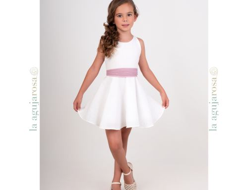 VESTIDO DE TIRANTES NIÑA NEKENIA ORQUÍDEA ESPALDA DECORADA