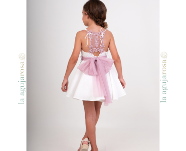 VESTIDO DE TIRANTES NIÑA NEKENIA ORQUÍDEA ESPALDA DECORADA 2