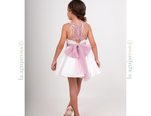 VESTIDO DE TIRANTES NIÑA NEKENIA ORQUÍDEA ESPALDA DECORADA