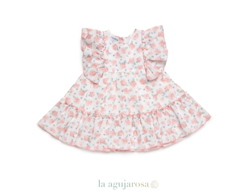 VESTIDO 2 VOLANTES FLORES DE LA COLECCIÓN ARÁNDANO DE JULIANA