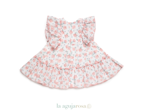 VESTIDO 2 VOLANTES FLORES DE LA COLECCIÓN ARÁNDANO DE JULIANA