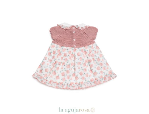 VESTIDO CUERPO DE PUNTO FLORES DE LA COLECCIÓN ARÁNDANO DE JULIANA