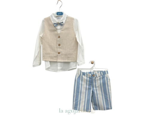 CONJUNTO PANTALÓN BERMUDA Y CHALECO DE LA FAMILIA PORCELANA DE YOEDU
