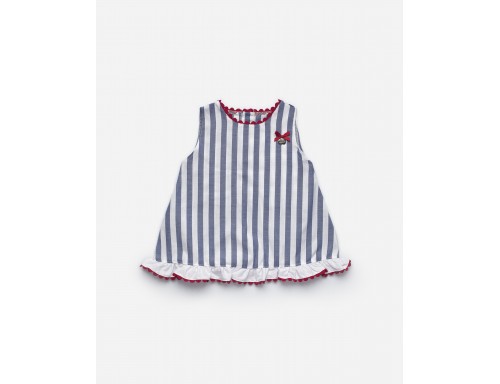 VESTIDO ENTERIZO TELA RAYADA