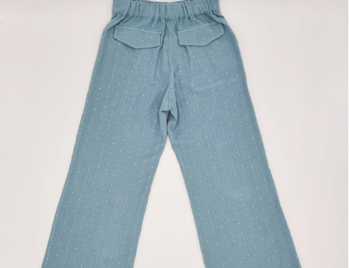 CONJUNTO DE TRES PIEZAS DE BAMBULA BORDADA